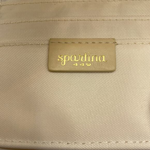 Spartina 449 Tassel Snap Zip Wallet Blue Floral Linen Canvas Embroidered NWT - Picture 5 of 7